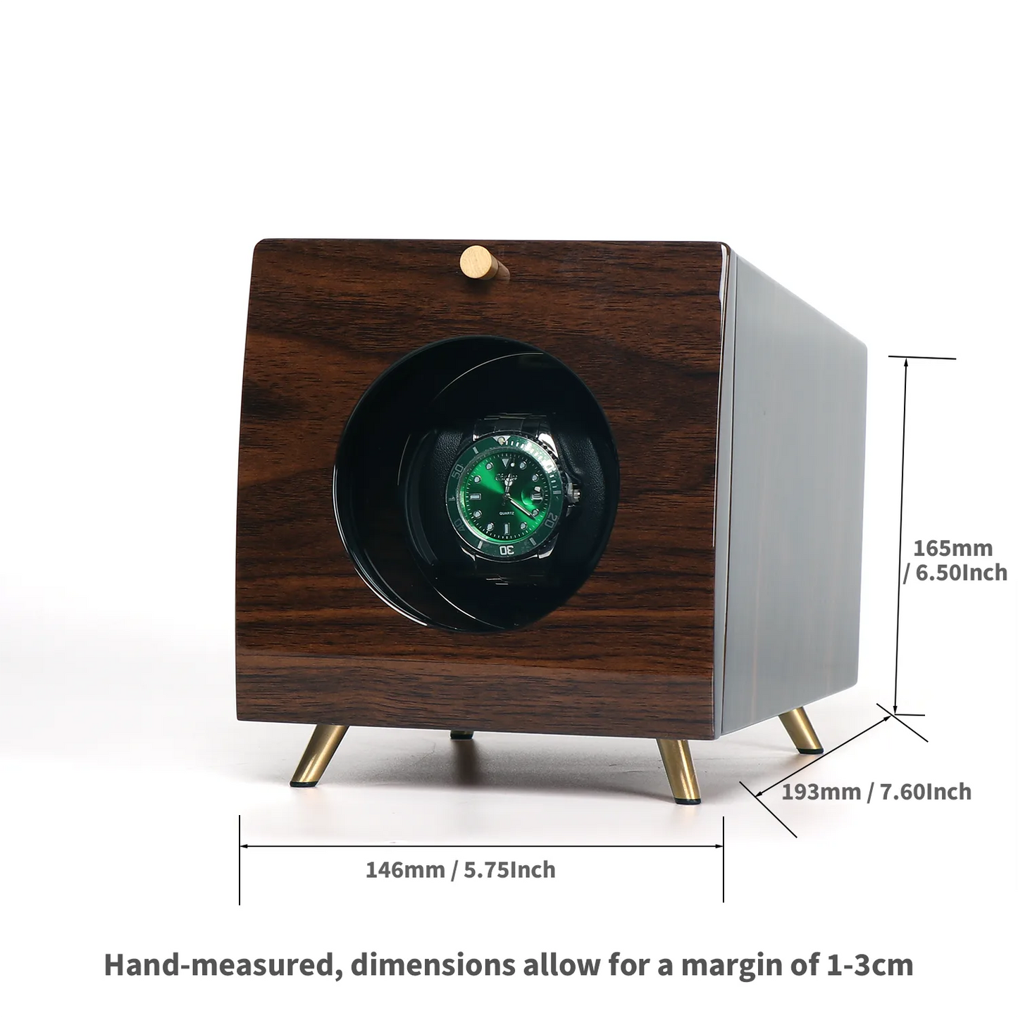 Single Wood Watch Winders For Automatic Watches - Winder for Rolex, Ebony wood texture