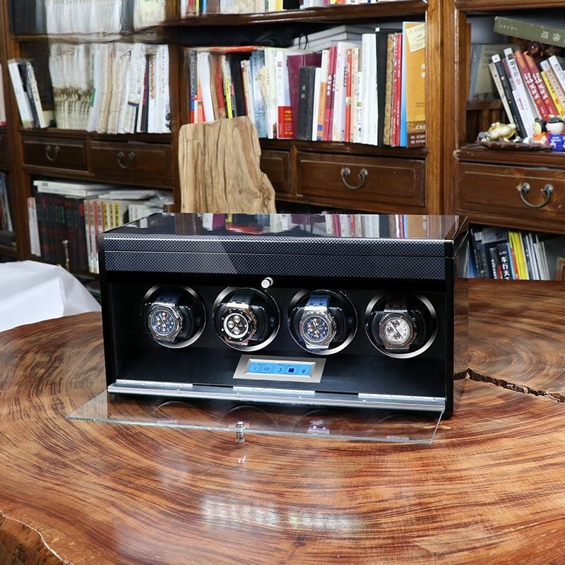 4 Watch Winder - Carbon Fiber+ Grey