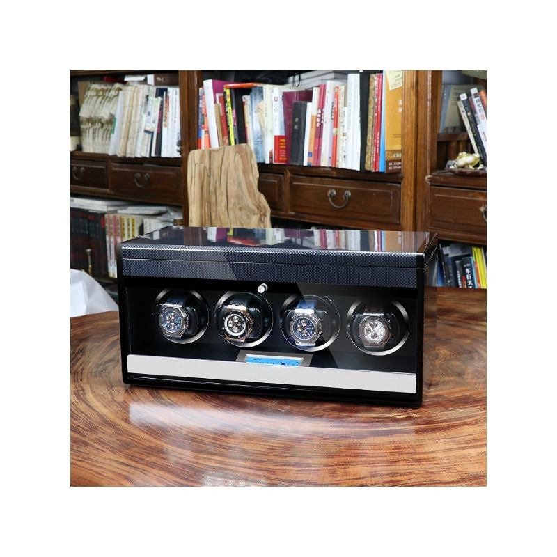 4 Watch Winder - Carbon Fiber+ Grey