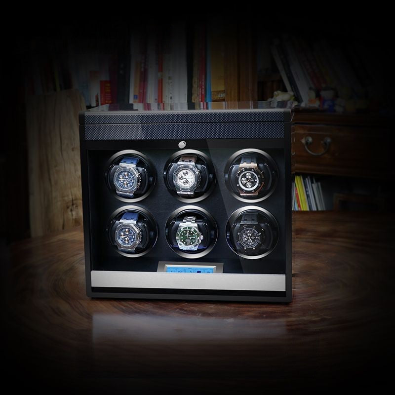 6 Watch Winder - Carbon Fiber+ Grey