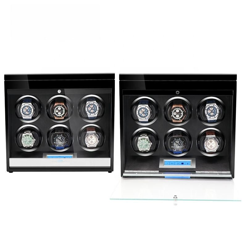 6 Watch Winder - Wood + Black
