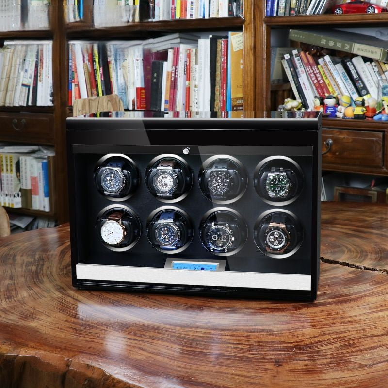 8 Watch Winder - Wood + Black