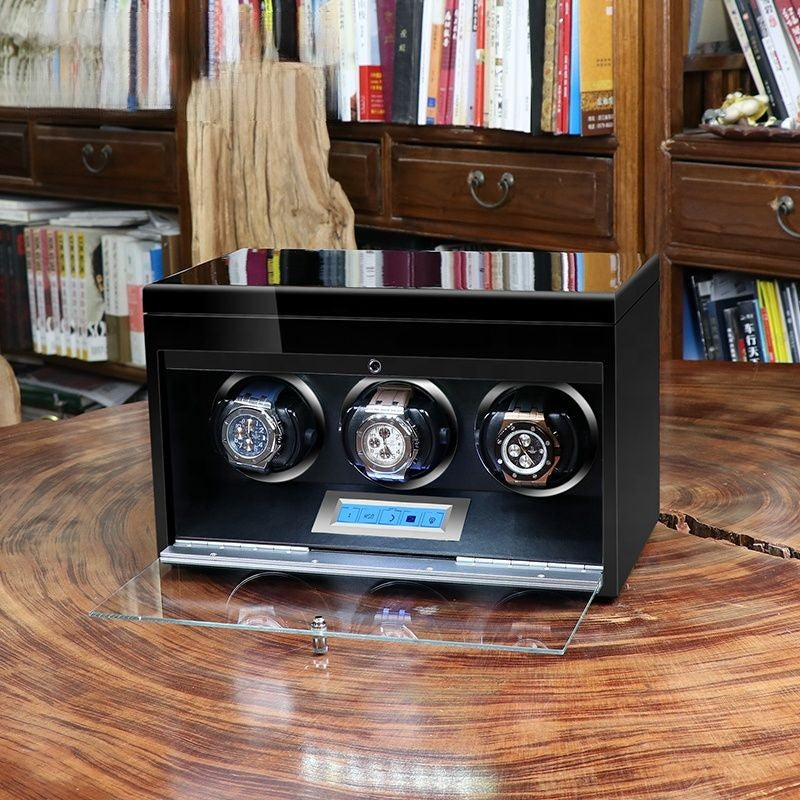 Triple Watch Winder - Wood + Black