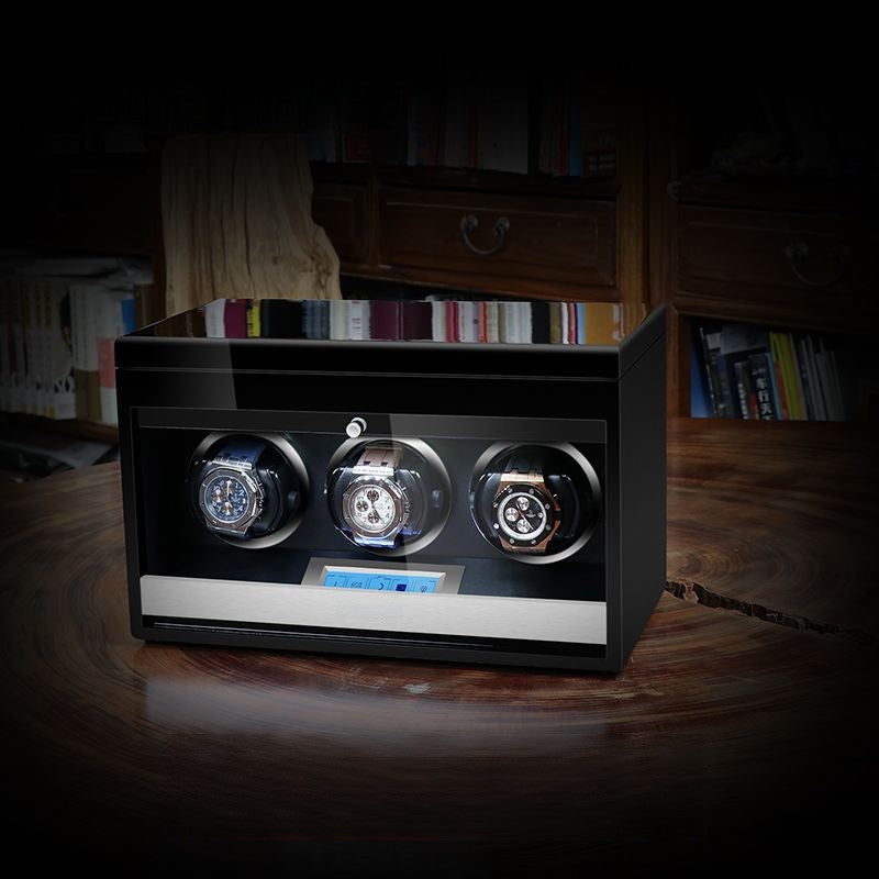 Triple Watch Winder - Wood + Black