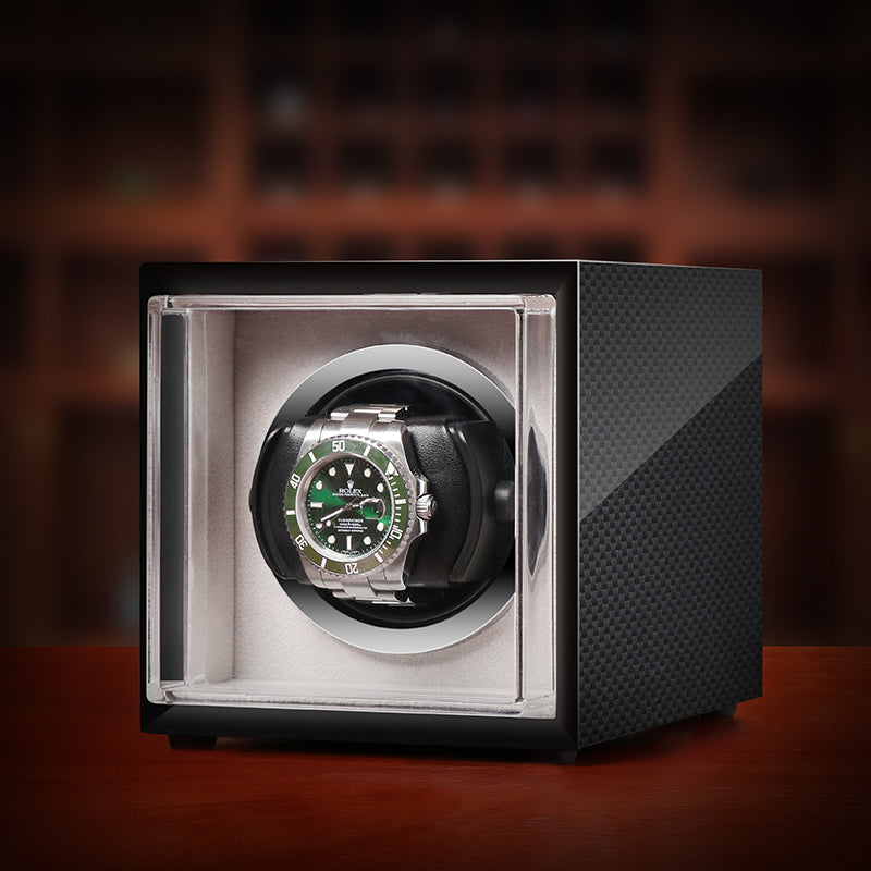 Boxy Watch Winding Display Case for Single Watch - Grey