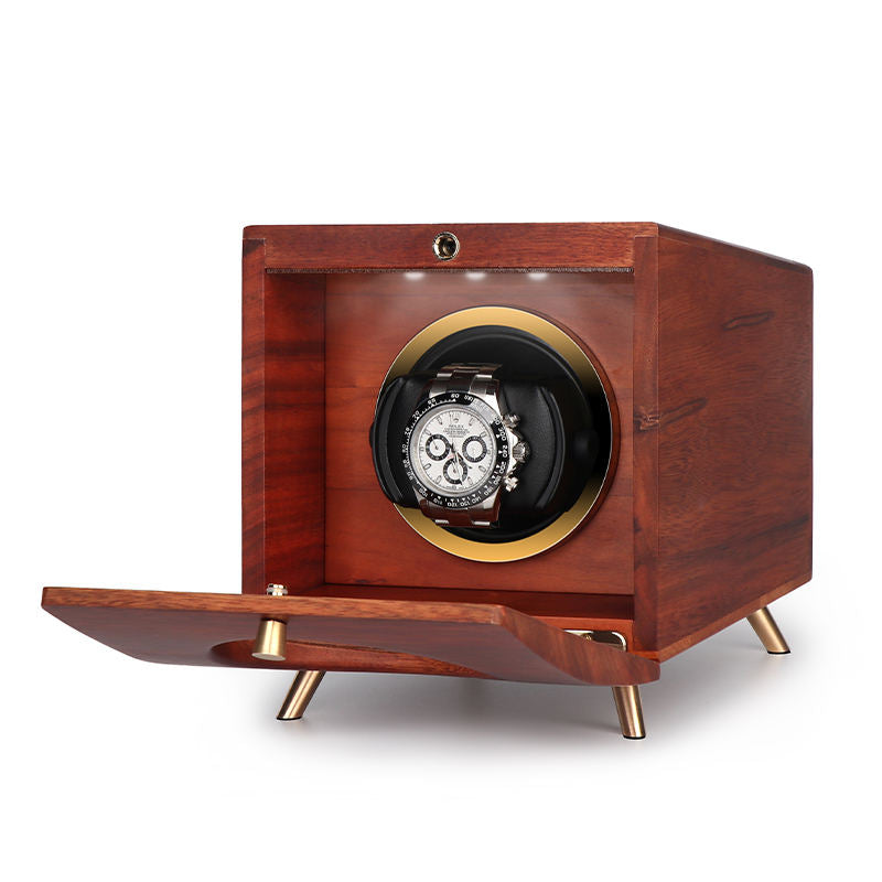 Single Lockable Watch Winder for Automatic Watch Sand Billy Solid Wood