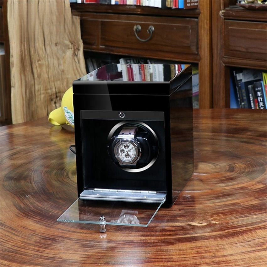 URORO Single Watch Winder - Wood + Black