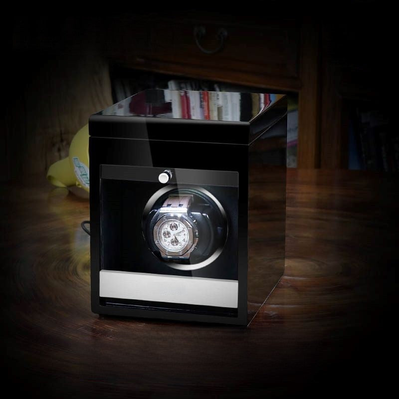 URORO Single Watch Winder - Wood + Black