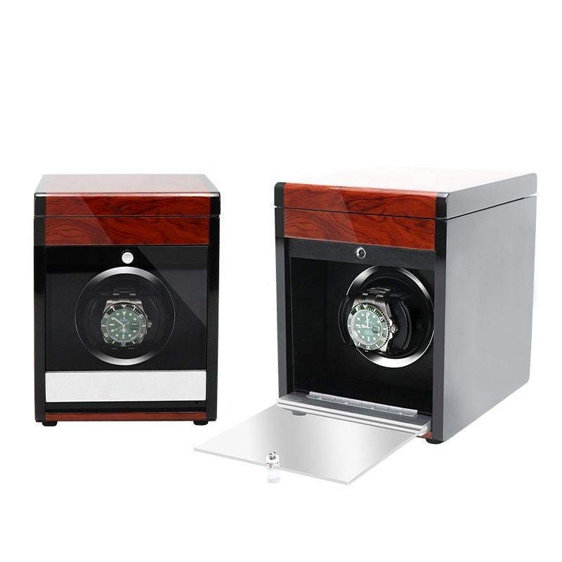 URORO Single Watch Winder - Wood + Red