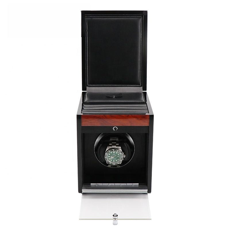 URORO Single Watch Winder - Wood + Red