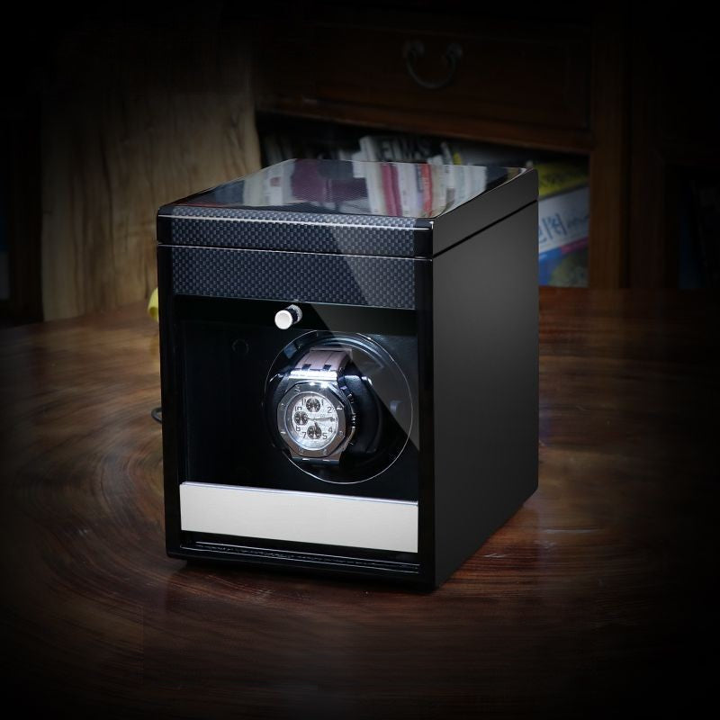 URORO Single Watch Winder - Carbon Fiber + Grey