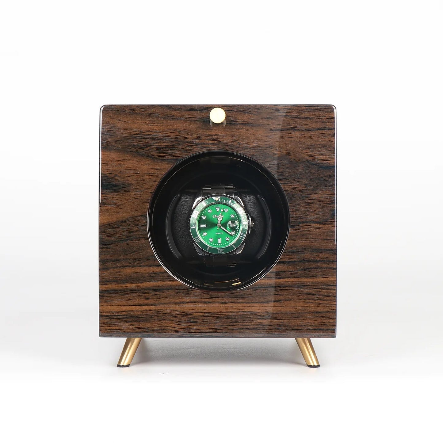 Single Wood Watch Winders For Automatic Watches - Winder for Rolex, Ebony wood texture