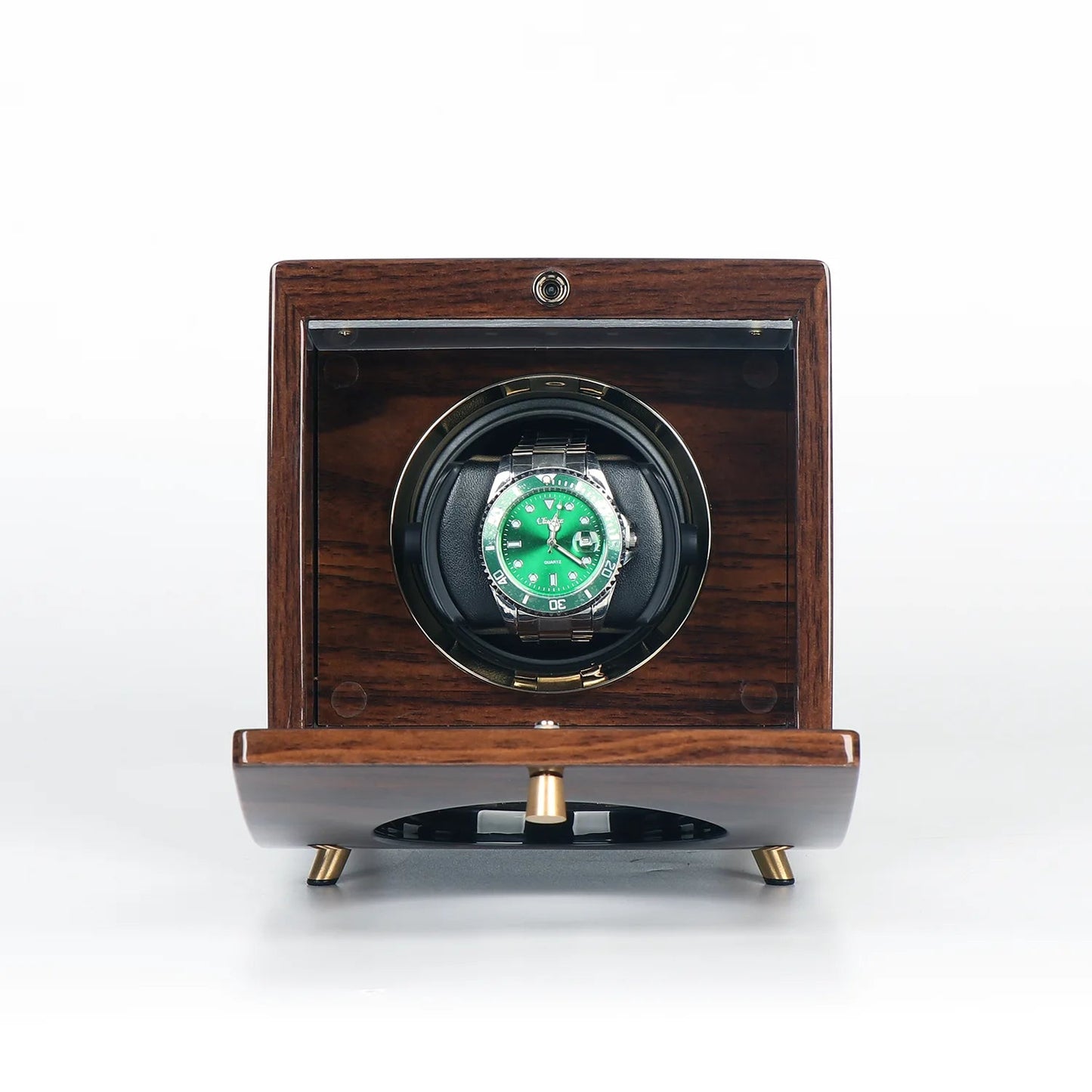 Single Wood Watch Winders For Automatic Watches - Winder for Rolex, Ebony wood texture