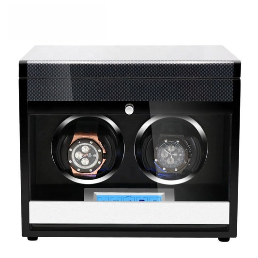 URORO Double Watch Winder - Carbon Fiber + Grey