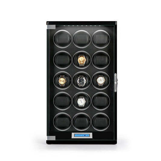 URORO 15 Wooden Watch Winder Box for Rolex - Black
