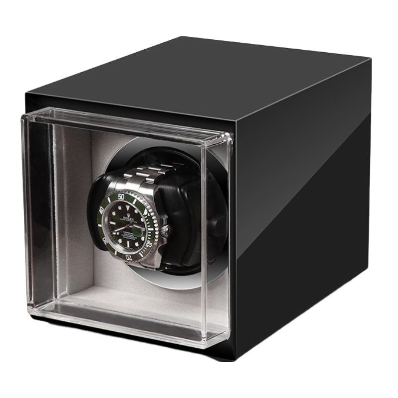 URORO Boxy Watch Winding Display Case for Single Watch - Black